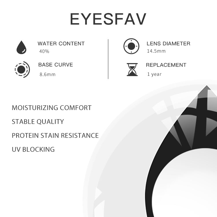 EYESFAV Moonlit Pupil Catseye White Contact Lenses Parameters