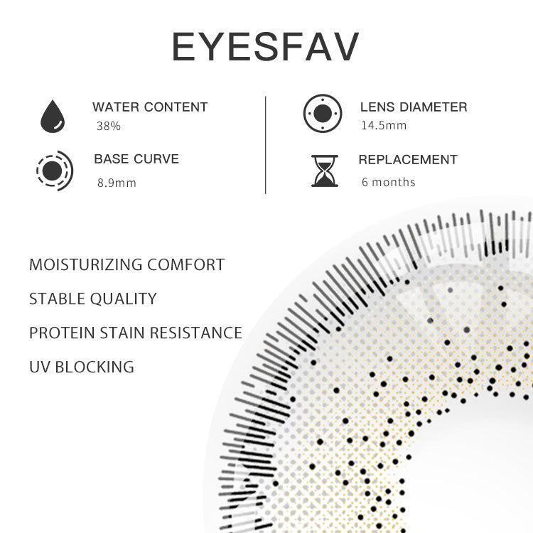 Eyesfav Ocean Gray Colored Contact Lenses Parameters