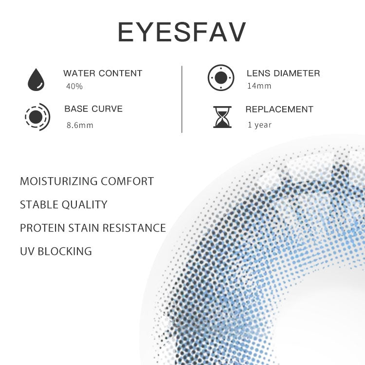 EYESFAV Silvana Blue Colored Contact Lenses Parameters
