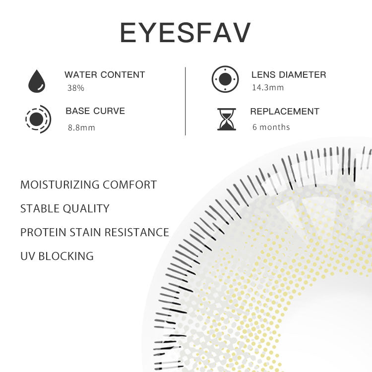 Eyesfav 【Prescription】Polar Gray Colored Contact Lenses Parameters
