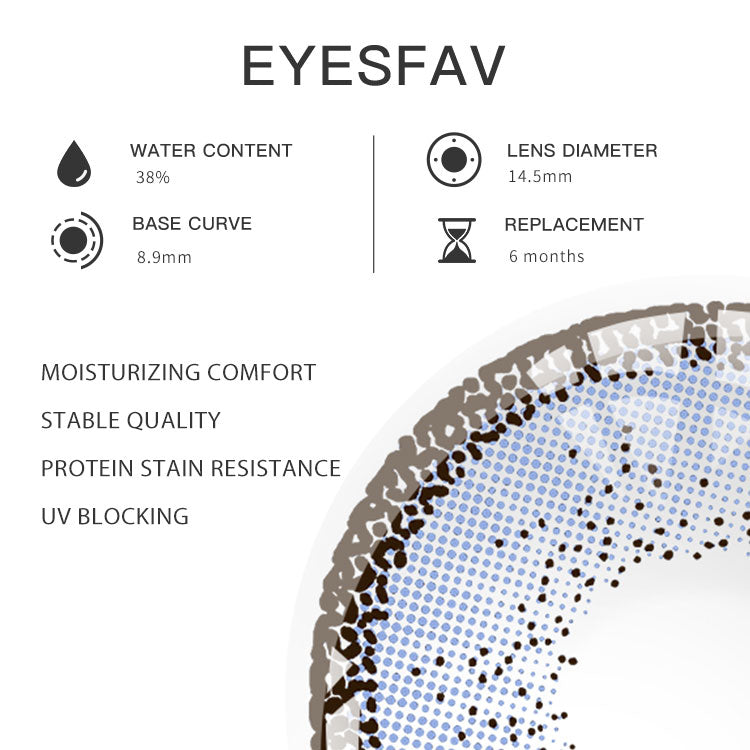 Eyesfav Topaz Purple Rarest Colored Contact Lenses Parameters