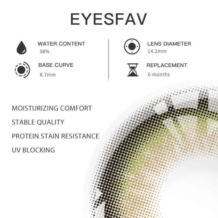 EYESFAV Lemon Green Contact Lenses Parameters