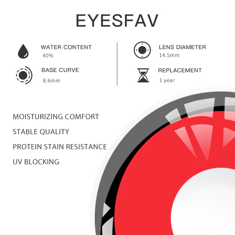 EYESFAV Crimson Circlet Flame Contact Lenses Parameters