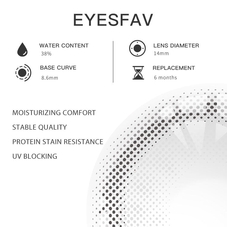 Eyesfav 【Prescription】Meta Gray Colored Contact Lenses Parameters