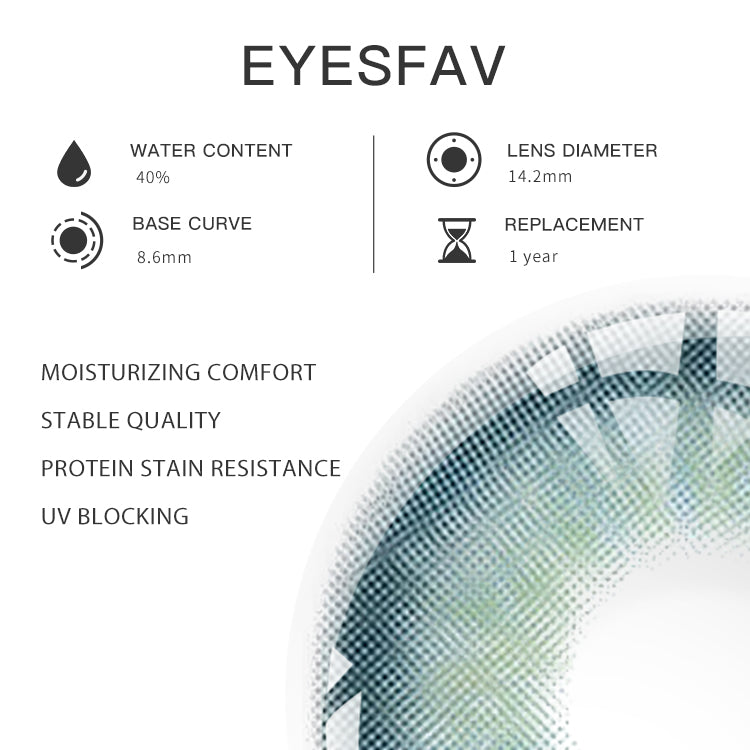 EYESFAV Crystalline Blue Colored Contact Lenses Parameters