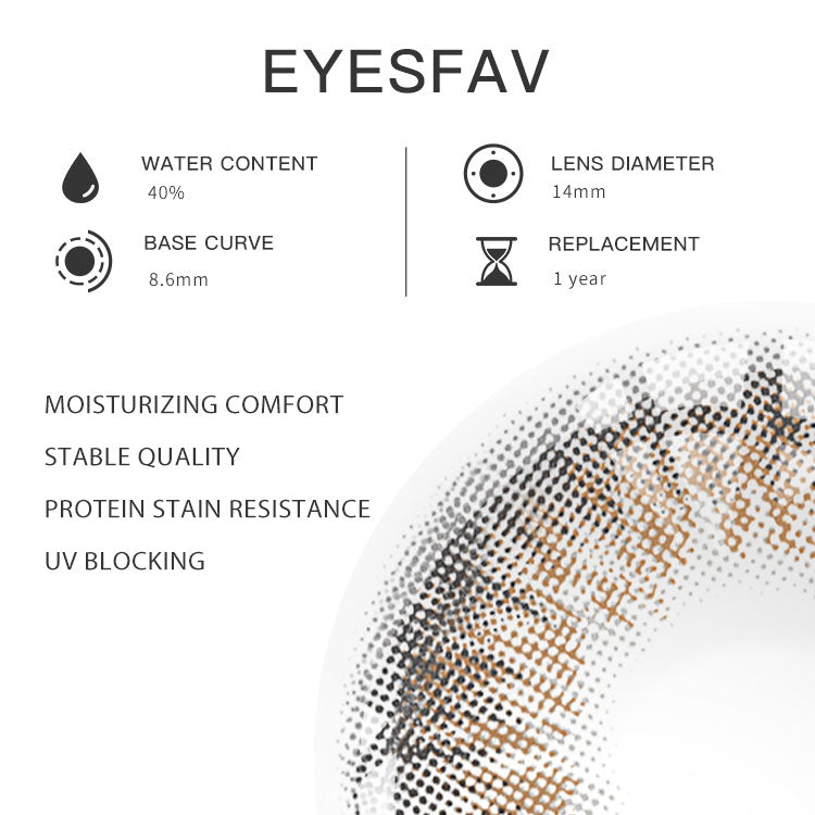 EYESFAV Sibir Brown Colored Contact Lenses Parameters