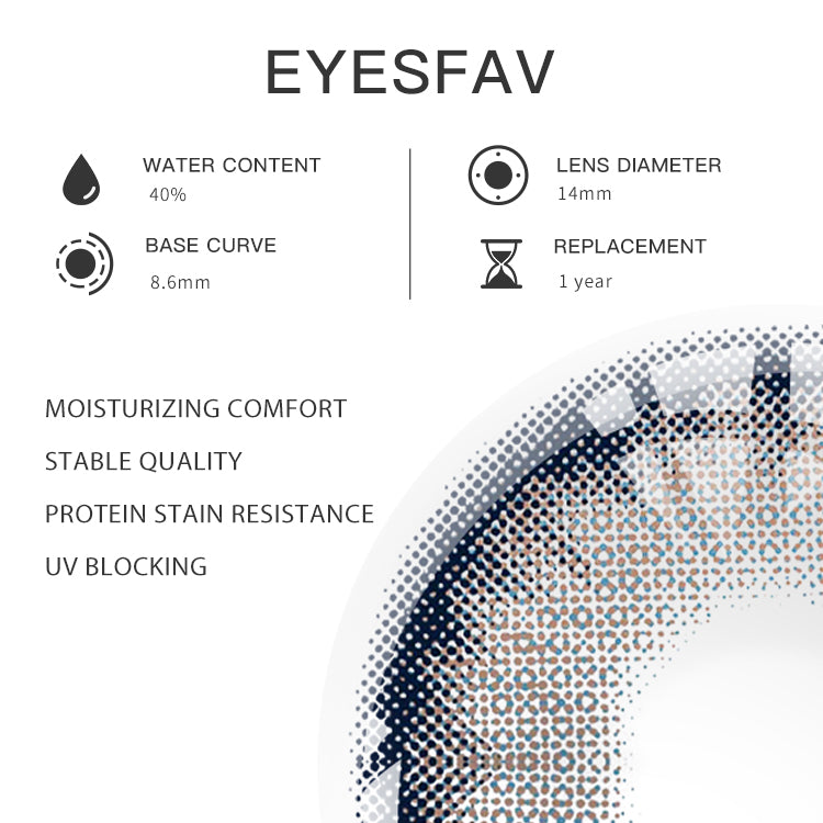 EYESFAV Jelly Blue Colored Contact Lenses Parameters