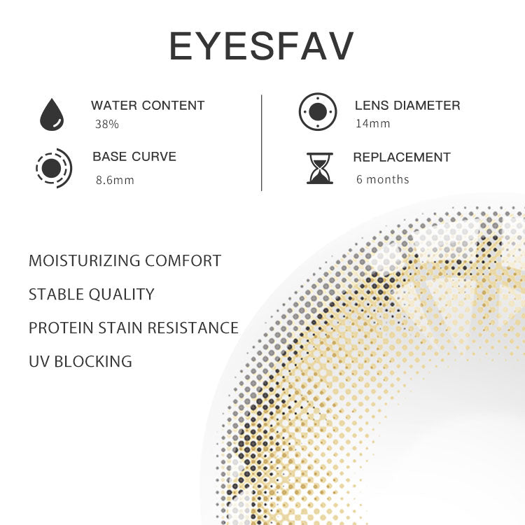 Eyesfav 【Prescription】Sicilian Brown Colored Contact Lenses Parameters