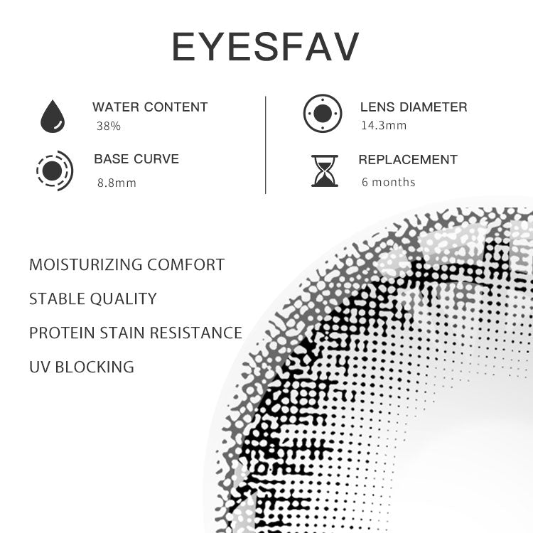 Eyesfav Nebulae D-Gray Colored Contact Lenses Parameters
