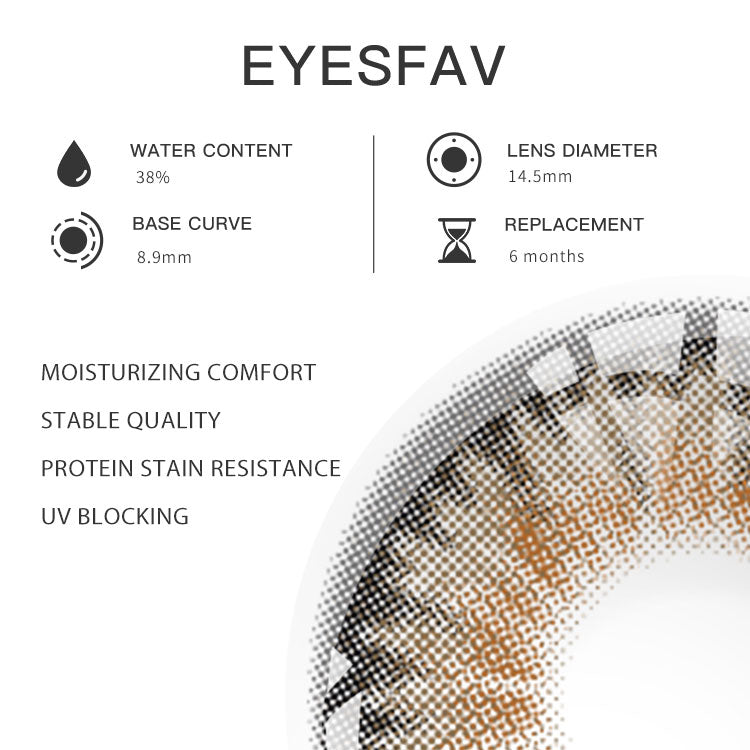 Eyesfav Wildness Wolf Brown Colored Contact Lenses Parameters