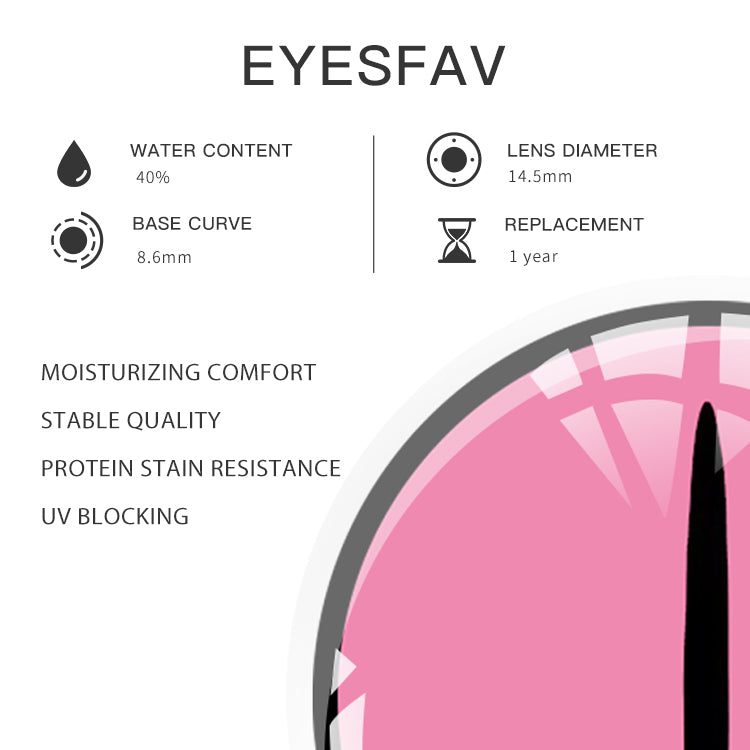 EYESFAV Demon Slayer's Shadow Cat Eye Contact Lenses Parameters