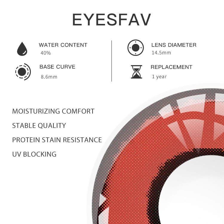 EYESFAV Crimson Cursed Ring Eyes Contact Lenses Parameters