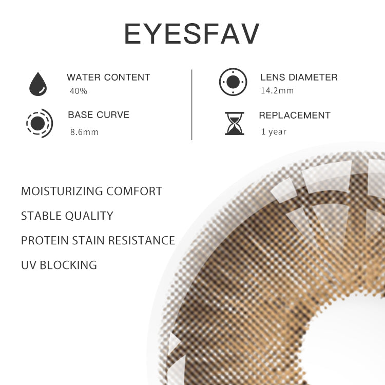 EYESFAV New York Brown Colored Contact Lenses Parameters