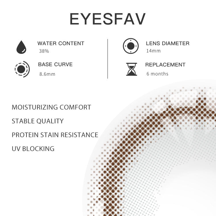 Eyesfav 【Prescription】Donut L-Brown Colored Contact Lenses Parameters