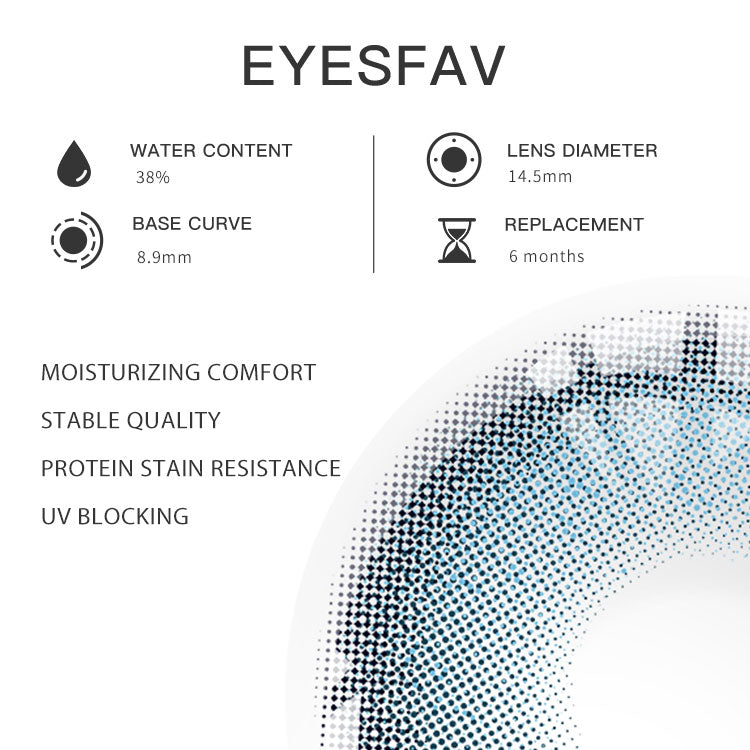 Eyesfav Immersing Blue Colored Contact Lenses Parameters