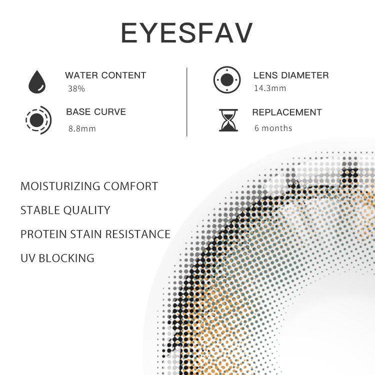 Eyesfav Dreamlike Gray Colored Contact Lenses Parameters