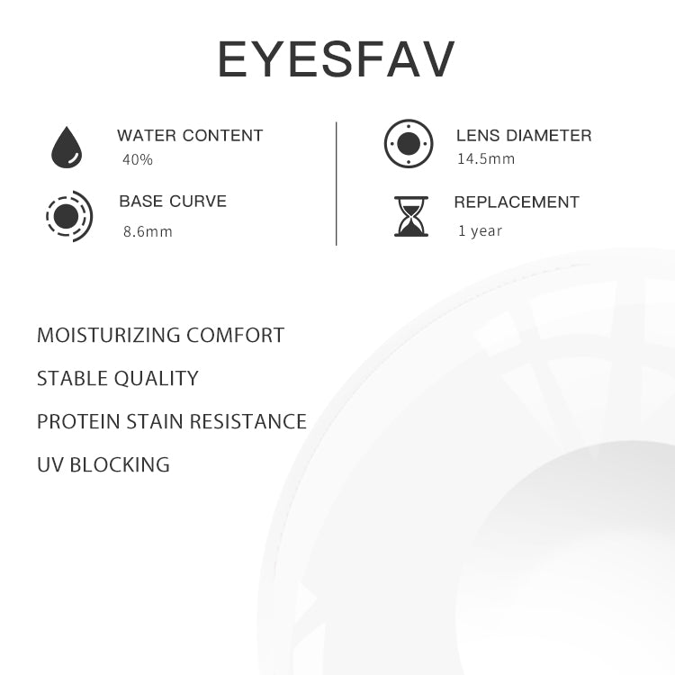 EYESFAV White Snowfall Eyes Contact Lenses Parameters