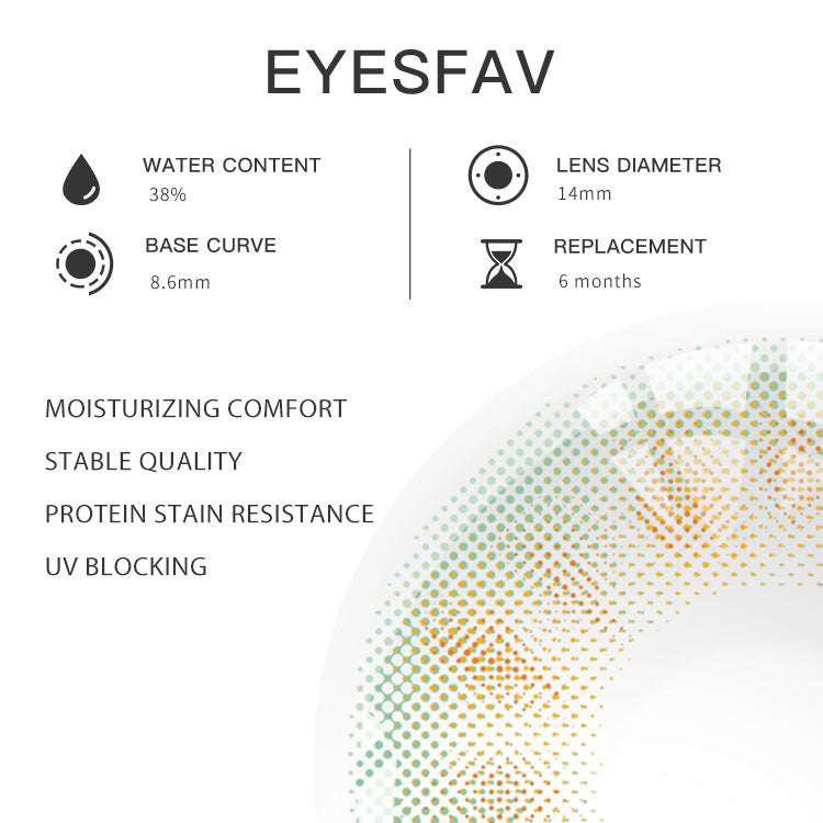 Eyesfav Euramerican Green Colored Contact Lenses Parameters