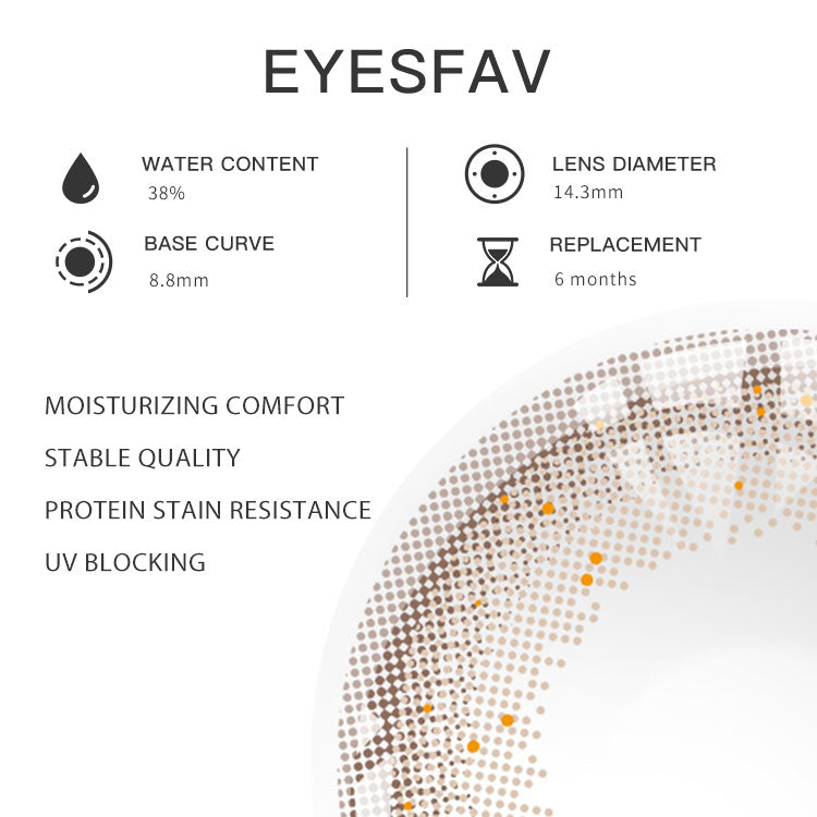 Eyesfav 【Prescription】Tokyo Girl Brown Colored Contact Lenses Parameters
