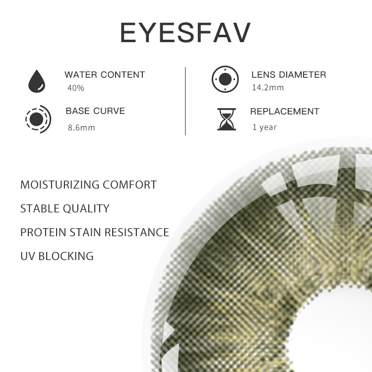 EYESFAV New York Green Colored Contact Lenses Parameters