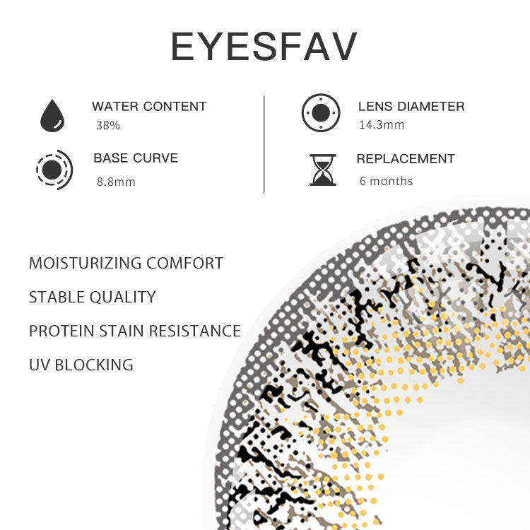 Eyesfav Mona Lisa Gray Colored Contact Lenses Parameters