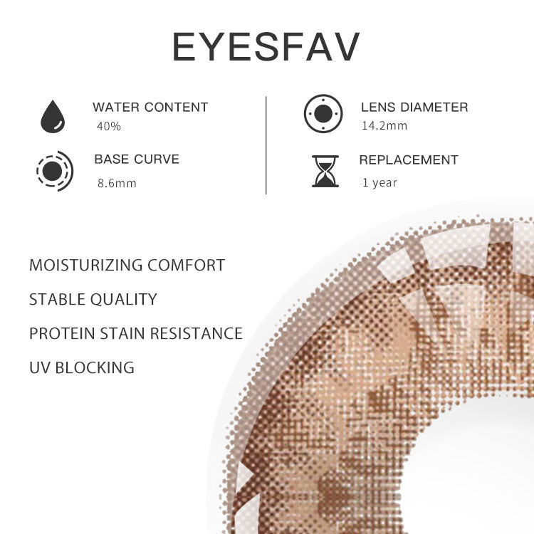 EYESFAV Wildcat Brown Colored Contact Lenses Parameters