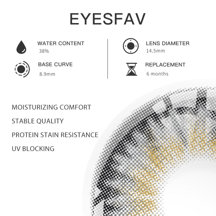 Eyesfav Kaleidoscope Gray Colored Contact Lenses Parameters