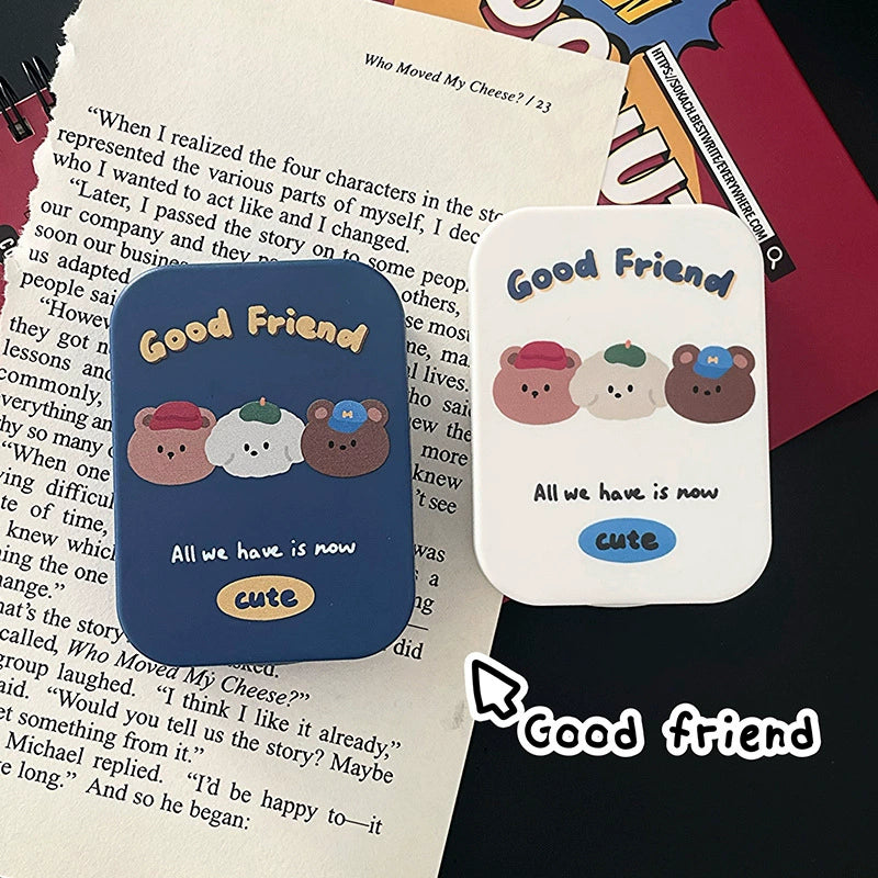 Three Bears Blue, White Contact Lens Case