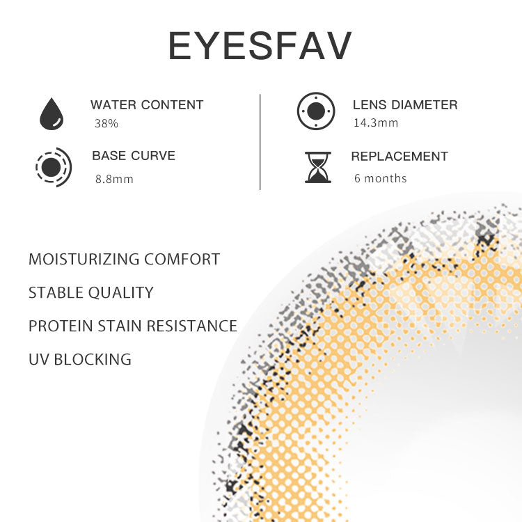 Eyesfav 【Prescription】Sicilian D-Brown Colored Contact Lenses Parameters