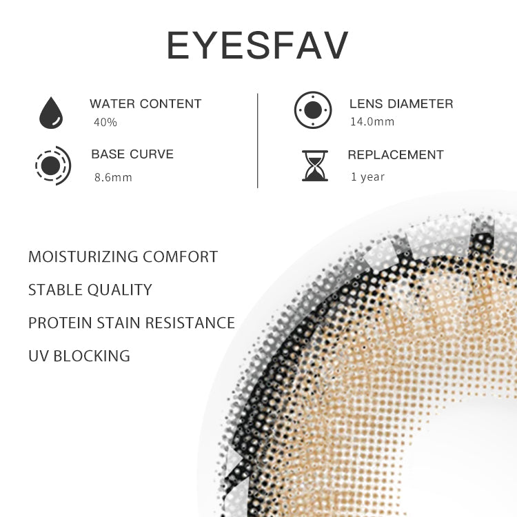 EYESFAV JK Hazel Colored Contact Lenses Parameters