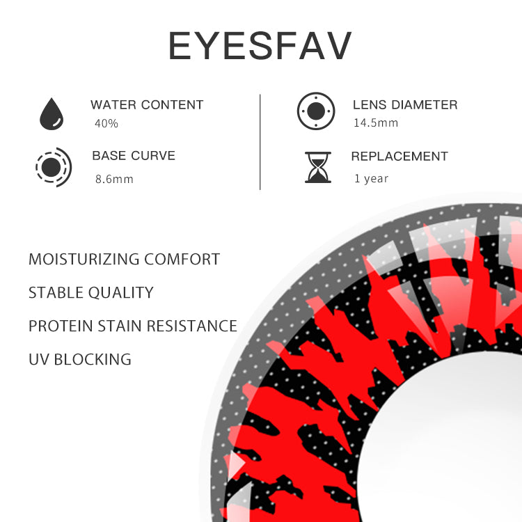 EYESFAV Mystical Inferno Red Contact Lenses Parameters