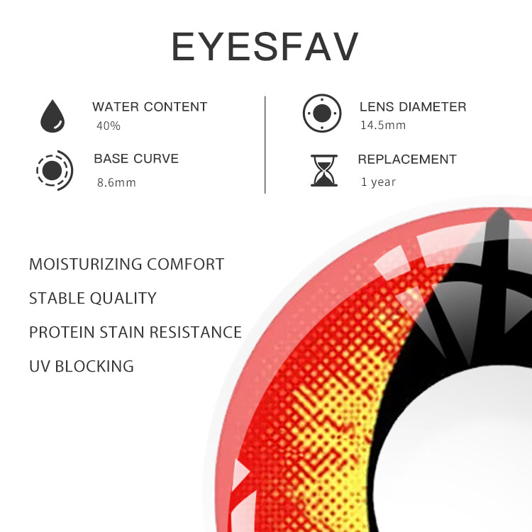 EYESFAV Scarlet Catseye Contact Lenses Parameters