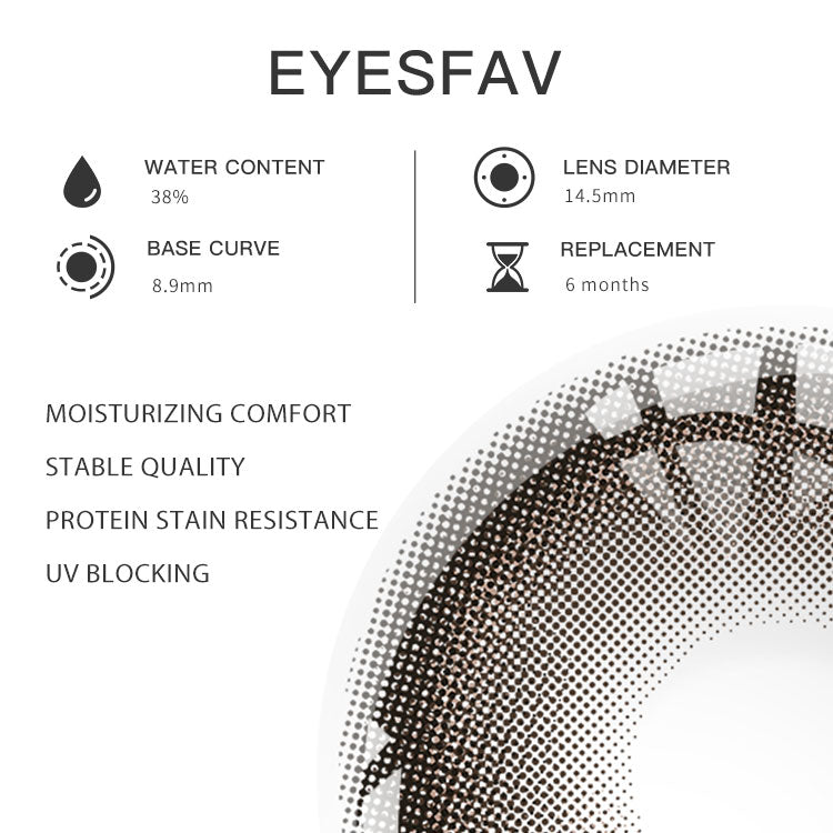Eyesfav Eros Gray-H Colored Contact Lenses Parameters
