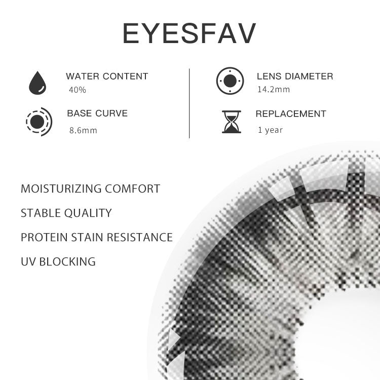 EYESFAV New York Gray Colored Contact Lenses Parameters