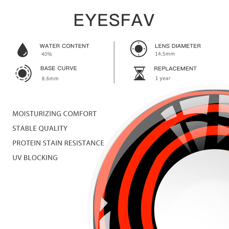 EYESFAV Crimson Shadow Ring Contact Lenses Parameters