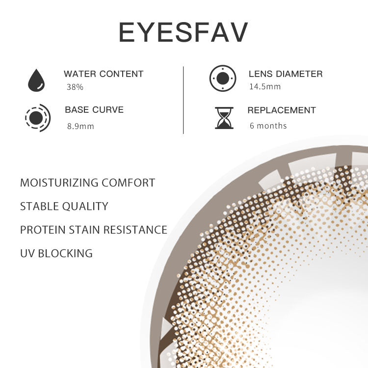 Eyesfav 【Prescription】Nebulae Brown Colored Contact Lenses Parameters