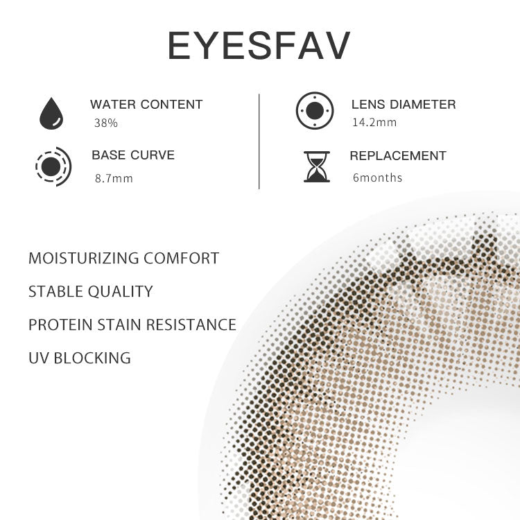 Eyesfav Flora Brown Colored Contact Lenses Parameters