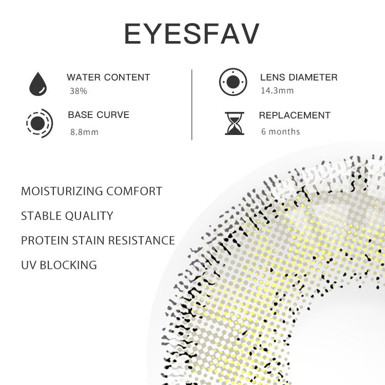 Eyesfav Enigma Gray Colored Contact Lenses Parameters