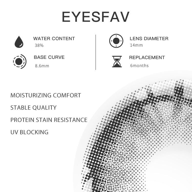 Eyesfav Crystal Ball Gray Colored Contact Lenses Parameters