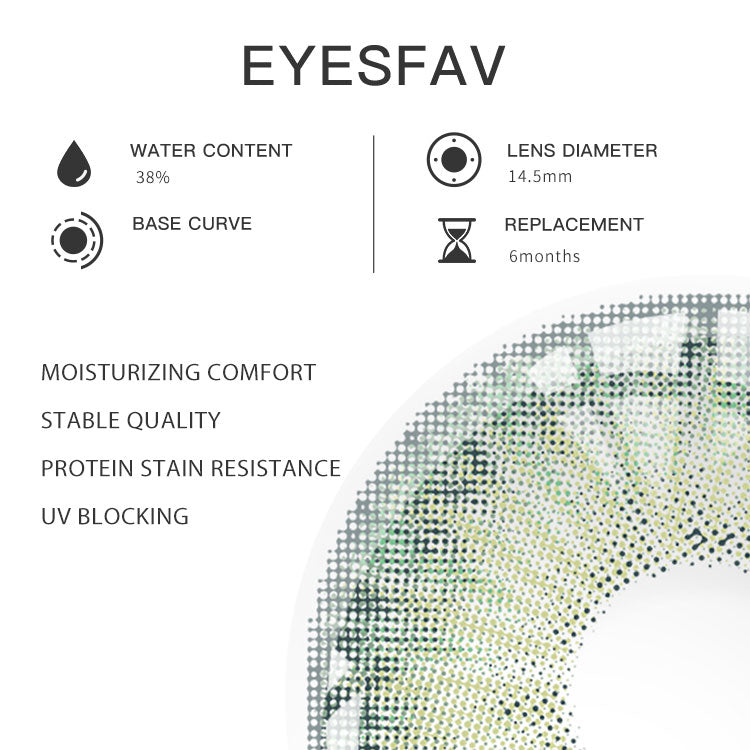 Eyesfav Wildness Wolf Green Colored Contact Lenses Parameters