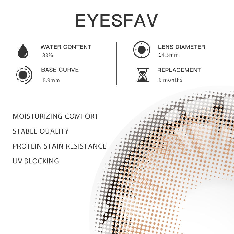 Eyesfav Norko II Brown Colored Contact Lenses Parameters