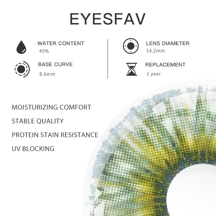 EYESFAV Re Cosmic Green Colored Contact Lenses Parameters