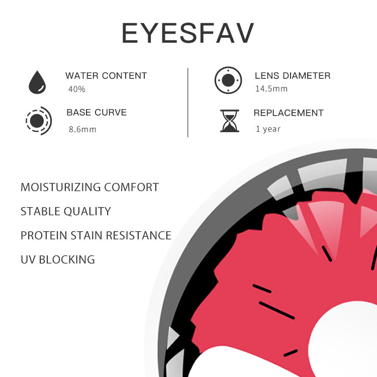 EYESFAV Sunlit Floral Eclipse Red Contact Lenses Parameters