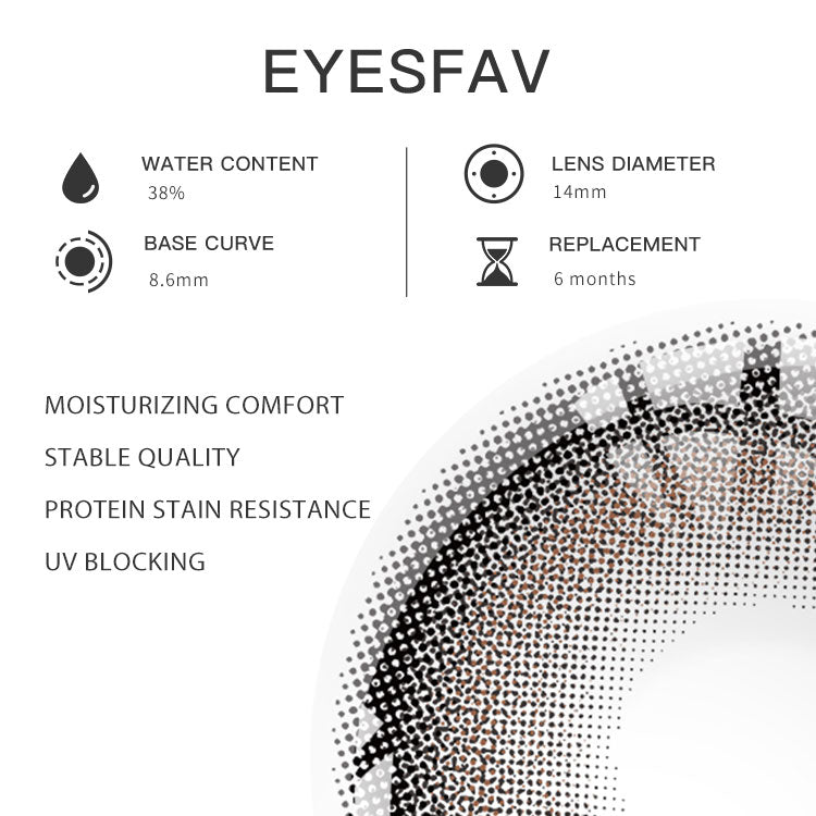Eyesfav 【Prescription】Eros Gray Colored Contact Lenses Parameters