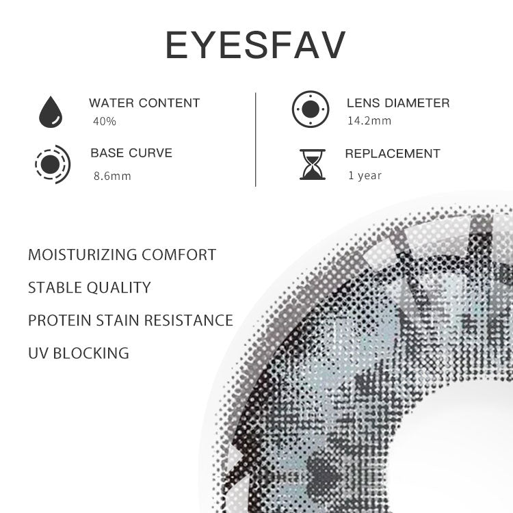 EYESFAV Wildcat D-Gray Colored Contact Lenses Parameters