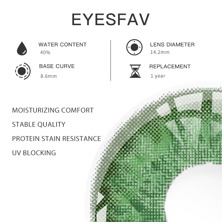 EYESFAV Wildcat Green Colored Contact Lenses Parameters