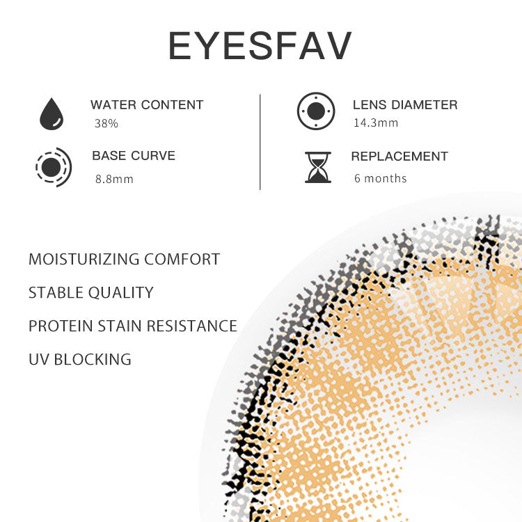 Eyesfav Iris Brown Colored Contact Lenses Parameters