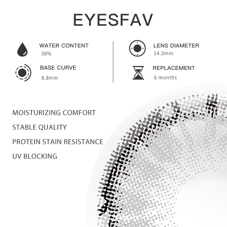 Eyesfav Echo Gray Colored Contact Lenses Parameters