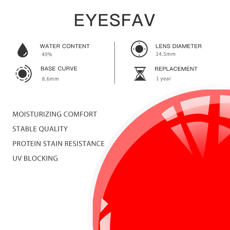 EYESFAV Crimson Blaze Red Contact Lenses Parameters