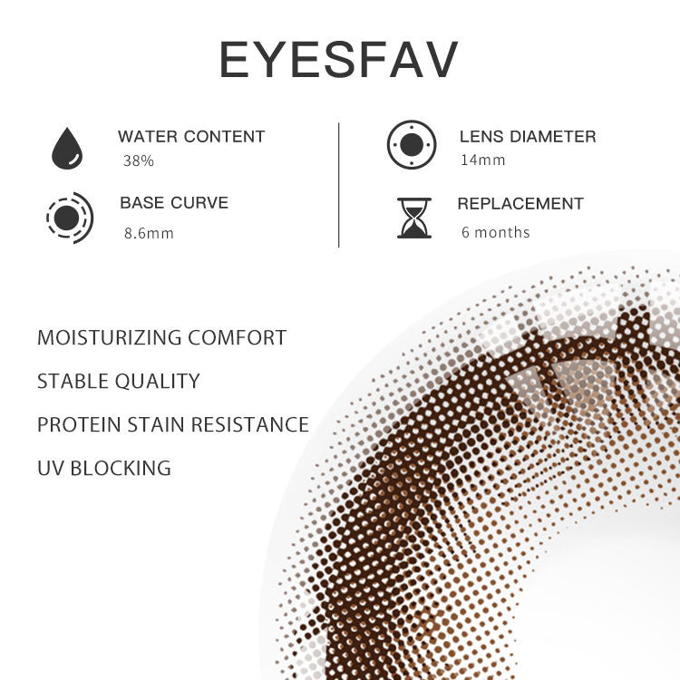 Eyesfav Crush Brown Colored Contact Lenses Parameters